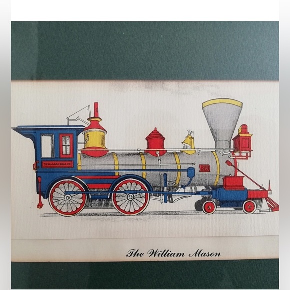 Vintage Framed Art "The William Mason" &
"The Dauphin" Locomotives 8.5" x 11" - Picture 2 of 6